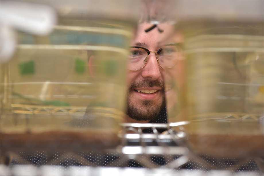 Andrew Thompson in the lab